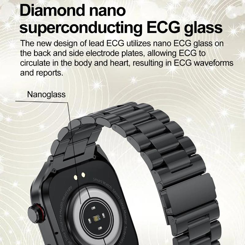 2025 New High-end Laser Detection Health HD Smart Watch Men ECG+PPG Precise BP Fat Uric Acid Call Sports Pulse Tracking Watche