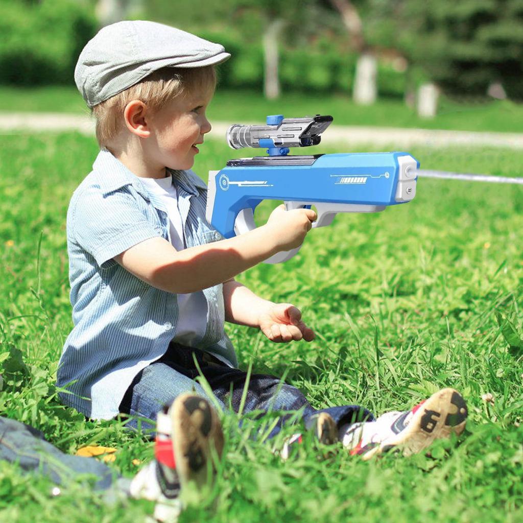 Electric Water Guns, Large Range, Automatic Filling, Rechargeable, Blue, Kids & Adults