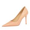 Sexy Stiletto High Heels Pointed Toe Patent Leather Snake Print Slimming Women Pumps