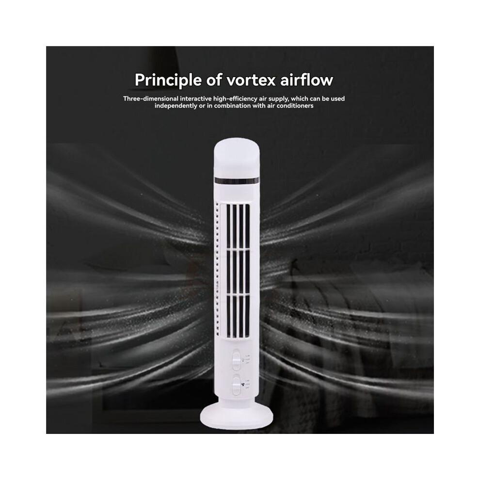 Ventilatore a Torre LED 2 Velocità Stand Ventilatore a Torre Elettrico Portatile da Pavimento per Soggiorno Camera da Letto Bianco