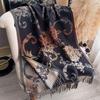 European classical vine flower imitation cashmere shawl retro old tone exquisite jacquard texture fringe warm