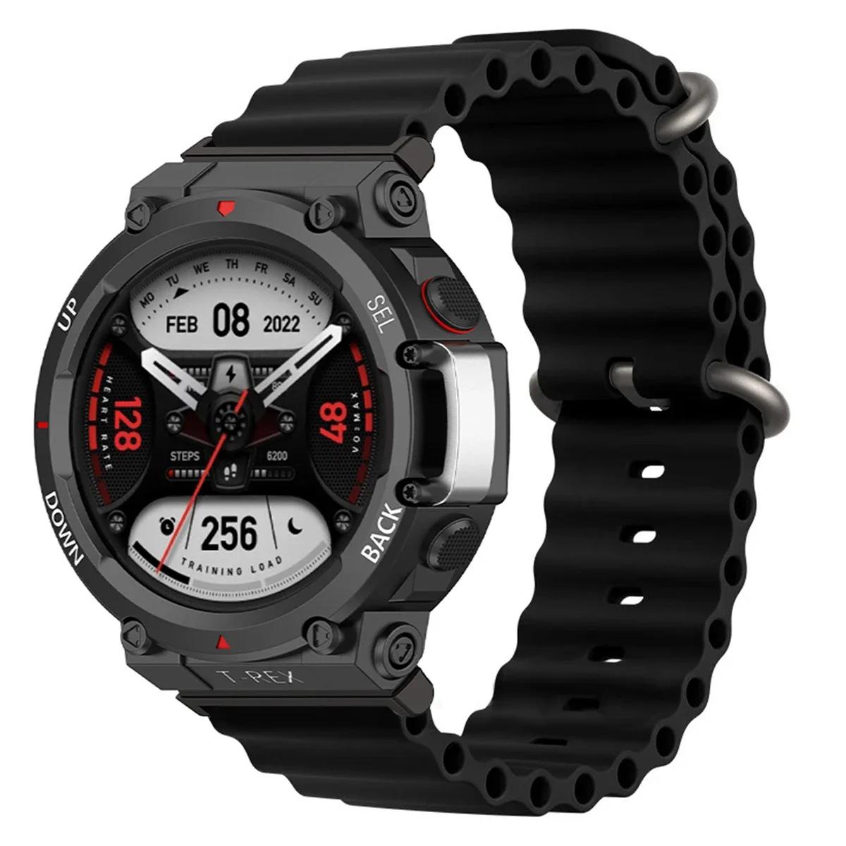 Ocean Silicone Sports Strap For Huami Amazfit T-Rex 3 2 Smart Watch Band Replace Band For Xiaomi Amazfit TRex T Rex 2 Pro Correa Amazfit T-Rex 3