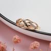 New  Rose Gold Boho Ring For Women Hollow Flower Natural Black Zircon Ring Vintage Bride Wedding Fine Jewelry