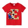 New 100%Polyester T-shirts for Children Cartoon English Letters Graphic T-shirt Boys Casual Short-sleeved Tops Kids Clothes