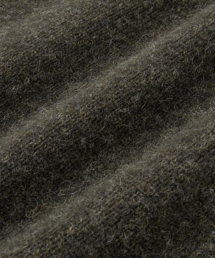Branded Brushed Alpaca Cardigan [Dark Olive]