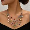 [Multi-Layer Shimmering Imitation Pearl Necklace] Vibrant Bohemian Multilayer Necklace - Shimmering Imitation Pearls - Artisan-Crafted, Authentic Char
