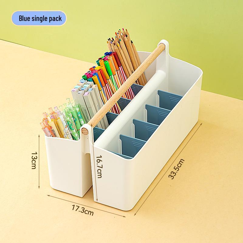 

Портативный ящик для хранения цветных карандашей и маркеров с отделениями – Органайзер большой вместимости для ручек и кистей для студентов