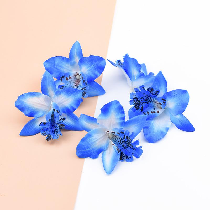 10 Pieces Artificial Flowers Cheap Silk Butterfly Orchid Home Decoration Accessories Brooch Diy Christmas Wreath Fake Plants