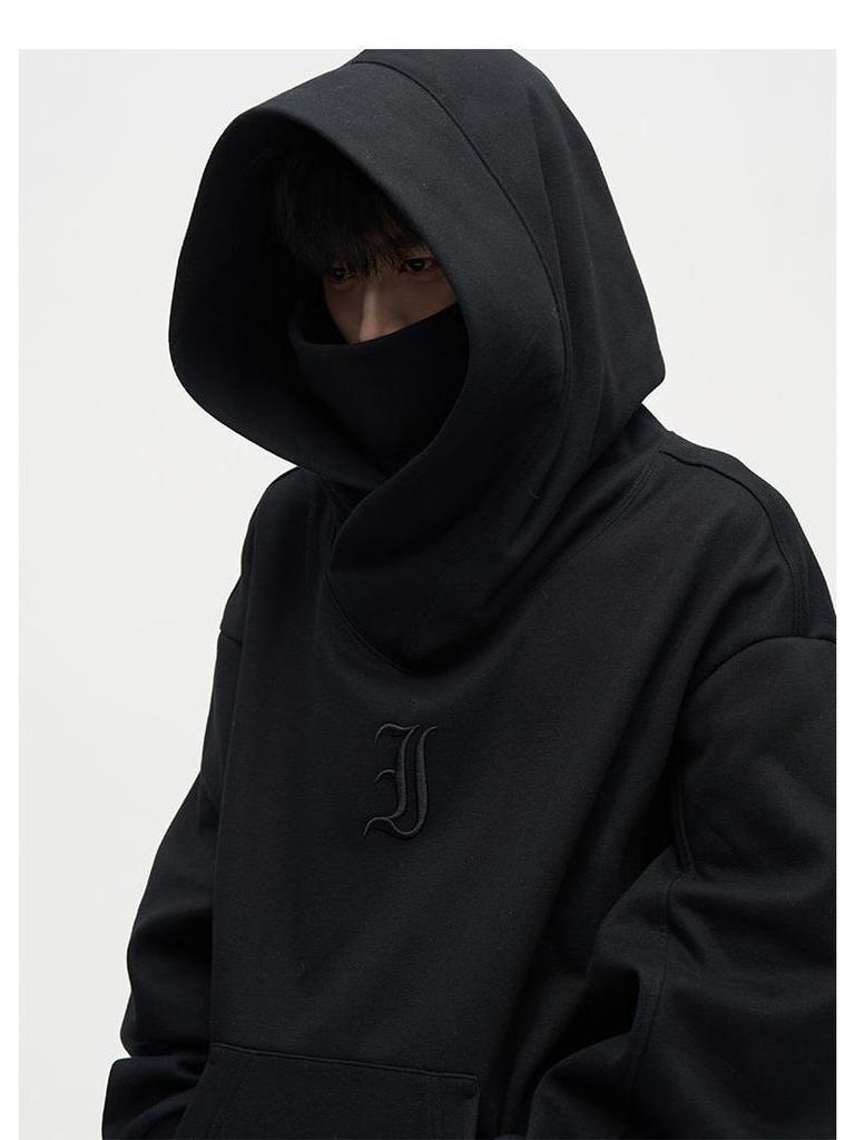 Ninja Herren-Hoodie mit Stehkragen gegen soziale Ängste – Herbst/Winter Samtjacke, schweres Material, trendige Partnerjacke