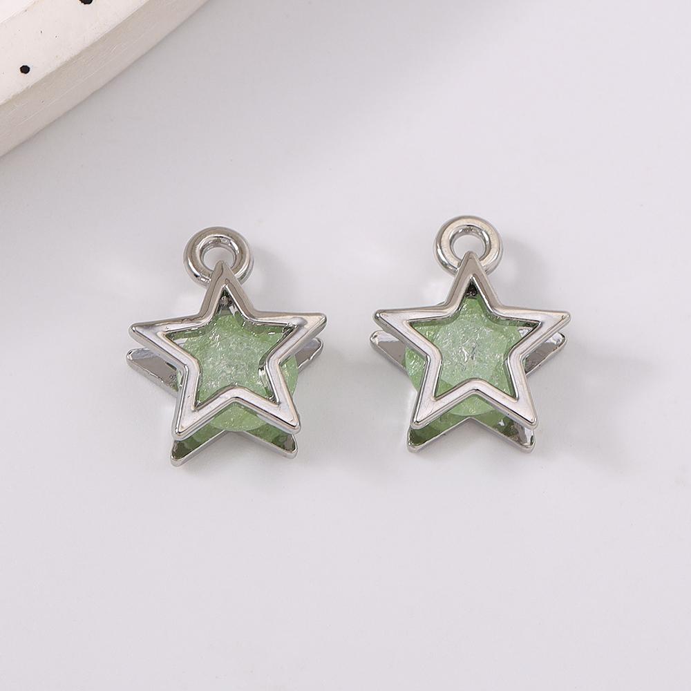 5pcs Cute Crystal Star Pendant Charms for Jewelry Making Earrings Bracelet Necklace DIY Handmade Accessories