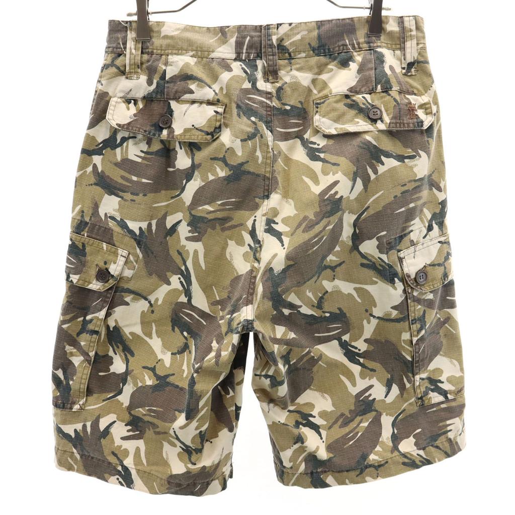 FUBU Camouflage Pattern Cargo Shorts L Beige THE COLLECTION Camouflage Men's Used