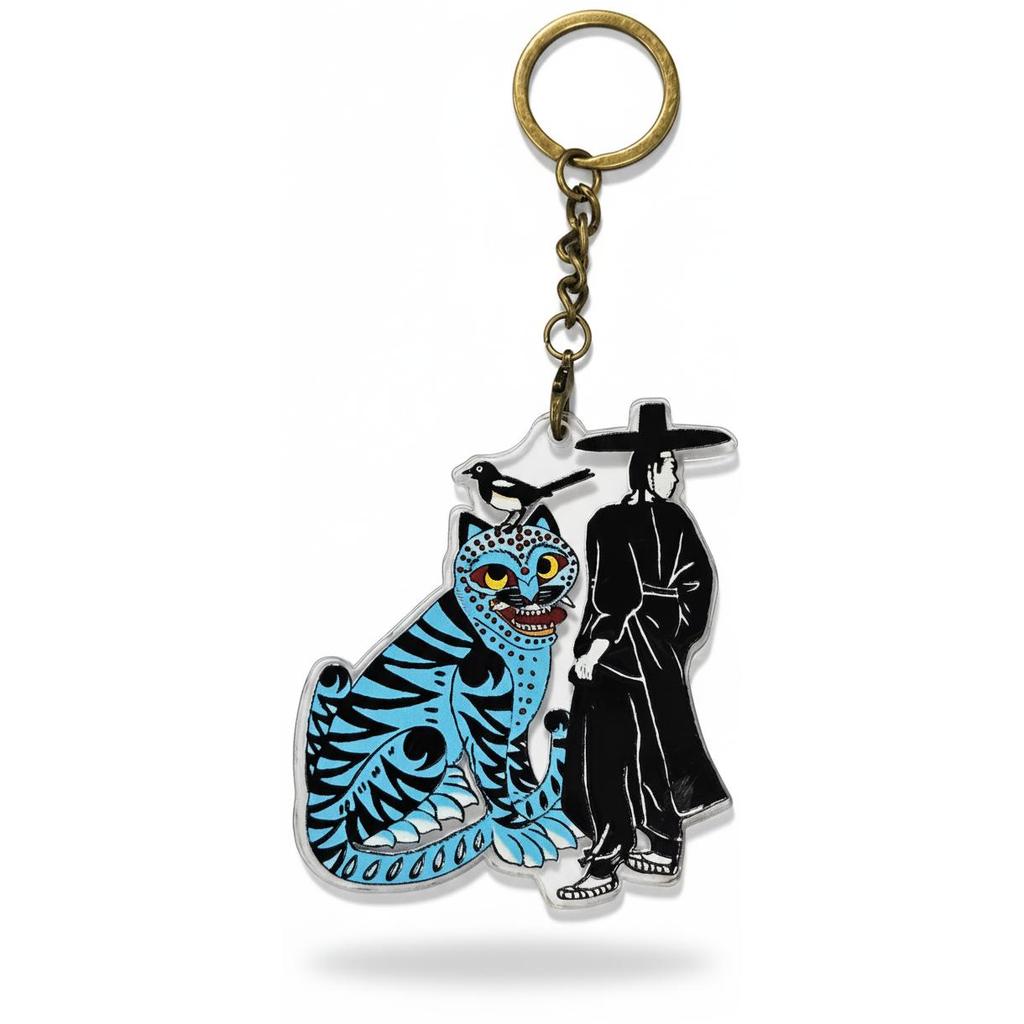 Seonbi and Blue Tiger with Magpie Acryl Keyring