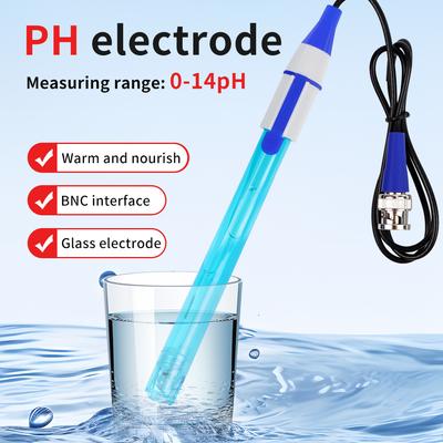 PH Probe BNC Interface Connector PH Replacement Sensor IP65 Glass Electrode Probe for Laboratory Aquarium Tank