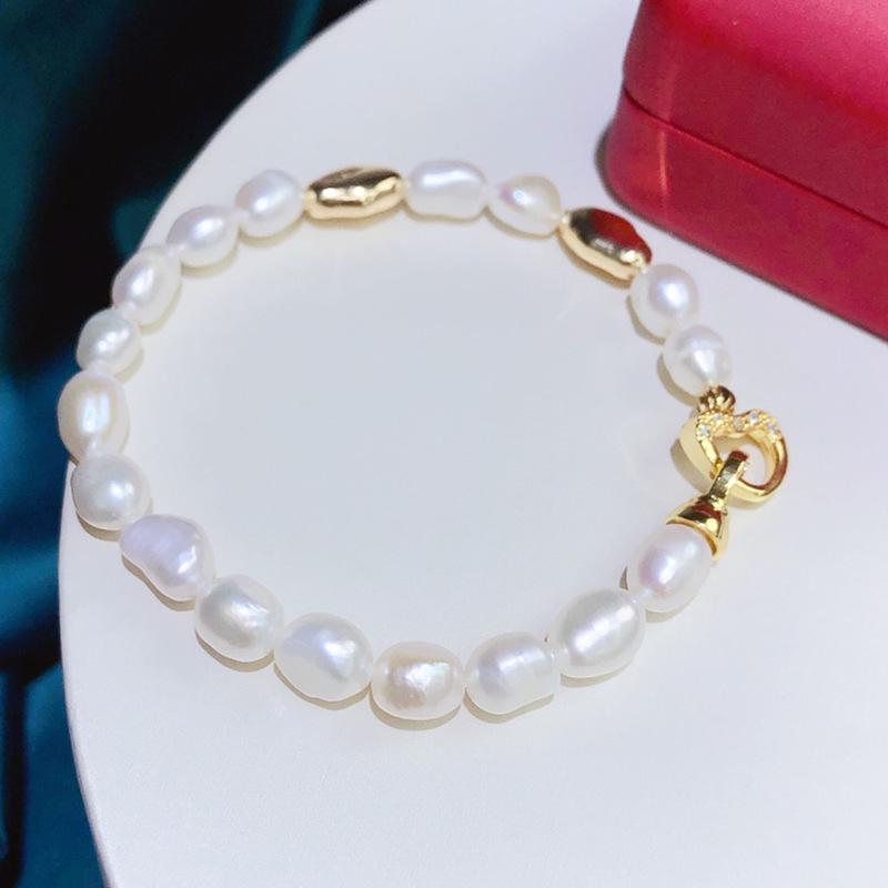 Zhuji Freshwater Baroque Pearl Bracelet - Elegant French Style Women's Gift