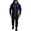Herre Sport Varm Fleece Heldragt Fluffy Lounge Voksen Én Del Mandlig Jumpsuit Med Hætte Onesies Til Voksen Løb Lynlås Suit