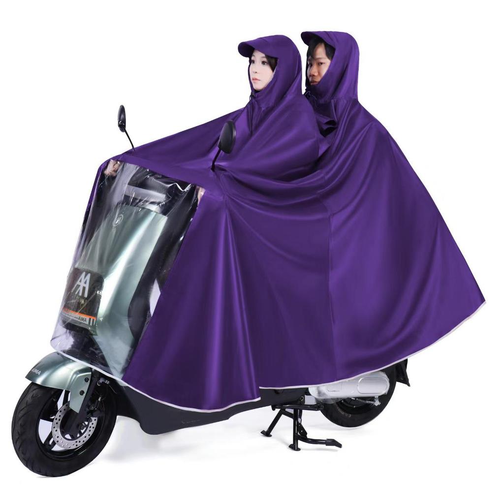 Thickened & Extended Electric Bike and Motorcycle Raincoat for Helmet Use