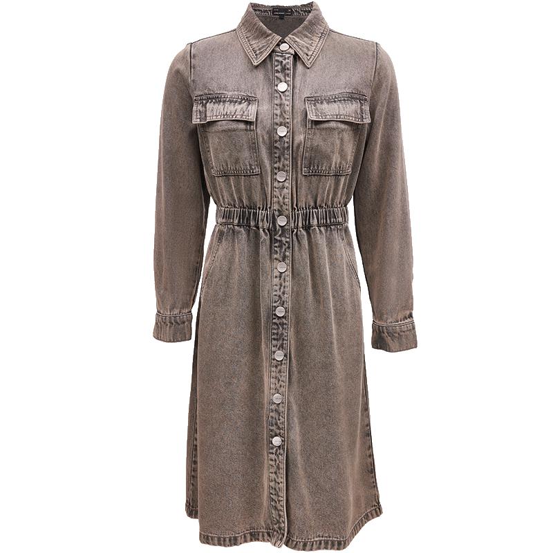

VEROMODA 2025 New Style Distressed Single-Breasted Midi Dress XL