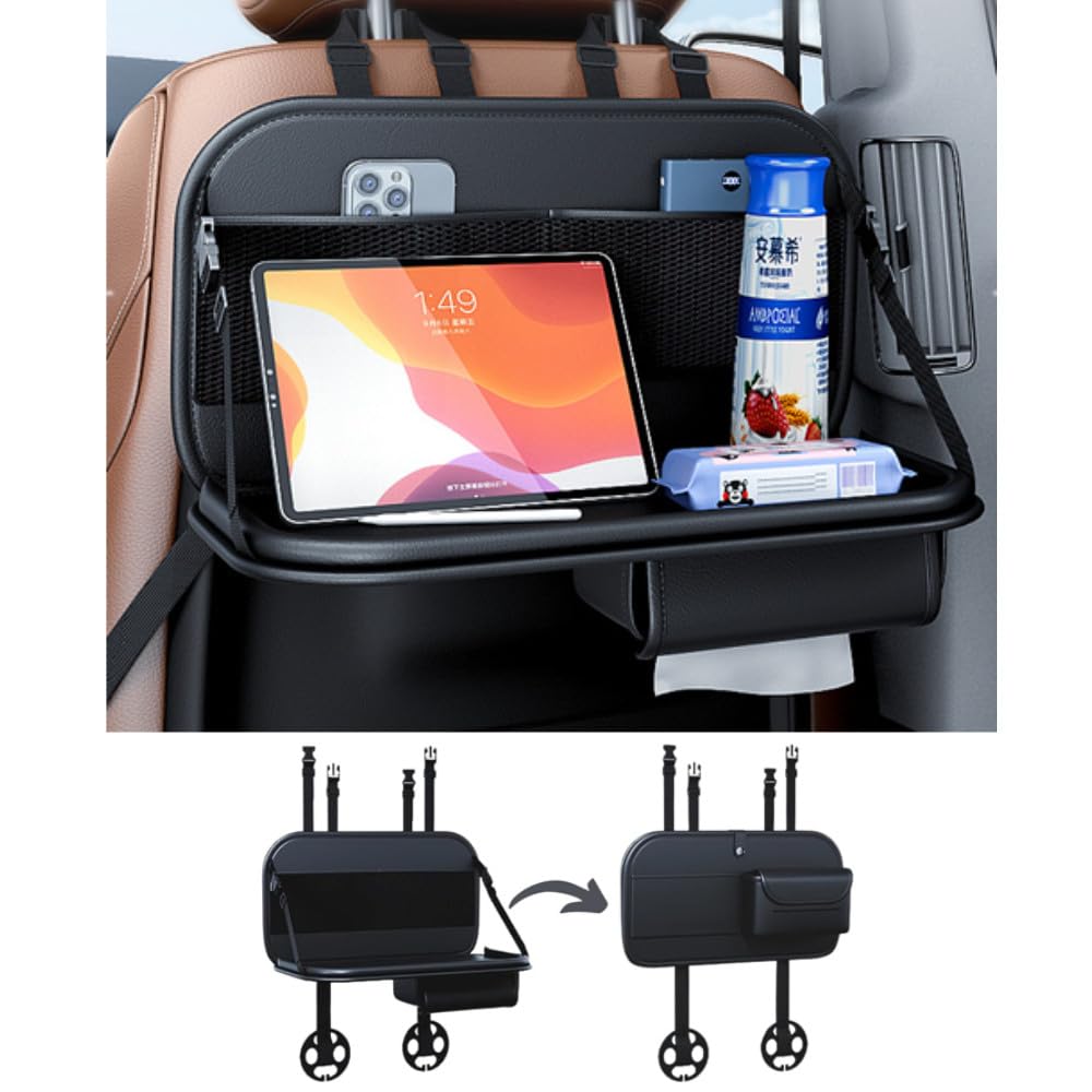 TATACLEA Car Storage Pocket Car Seat Back Car Storage Bag Car Hanging Bag Rear Seat Storage Bag Multifunctional Storage Bag Small Dining Table