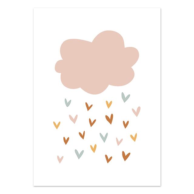 Nursery Wall Umělecká reprodukce Plakát s alpakou Rainbow Painting Sunshine Prints Dětské Boho Plakáty Nordic Wall Pictures for Baby Room Decor
