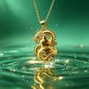Gold Dragon Gourd Pendant Necklace With Intricate Carvings Auspicious Symbolism Perfect For Daily Wear Gifting Jewelry