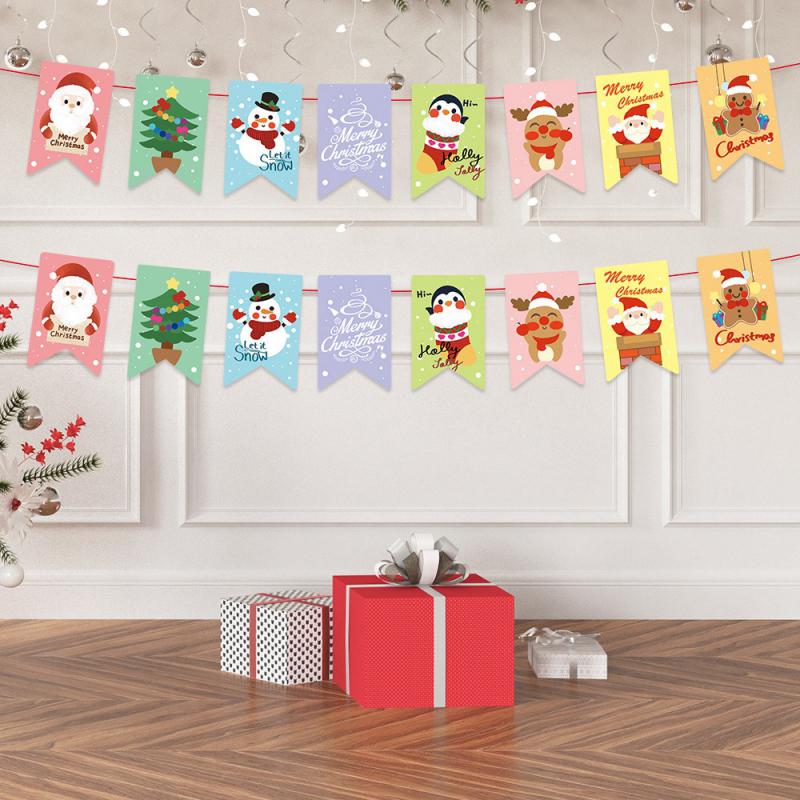 Christmas Banner 2024 Merry Christmas Decorations For Home Garland Santa Claus Navidad For Xmas Gift Noel Decor New Year 2025