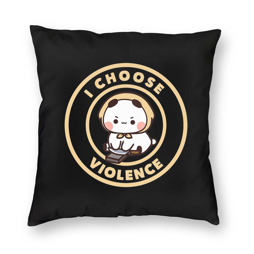 Cute Panda Bear Bubu Dudu Pillowcase Printed Polyester Cushion Cover Decor Throw Pillow Case Cover Home Zipper 18''