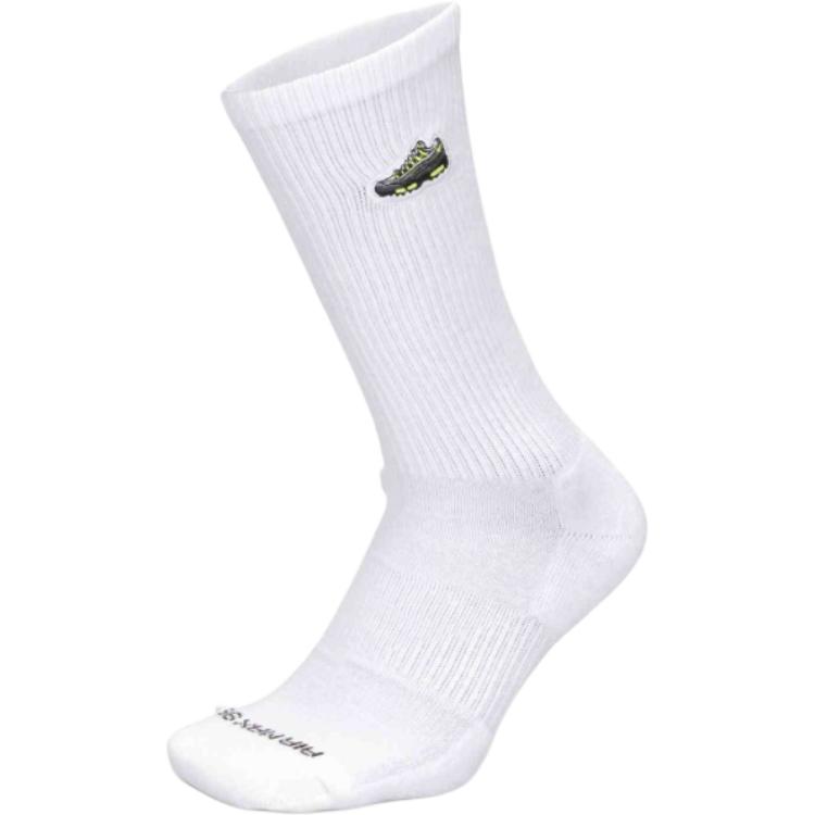 Nike Air Max 95 Crew Socks Unisex 1 Pack White/Medium Gray HJ9389-100 L