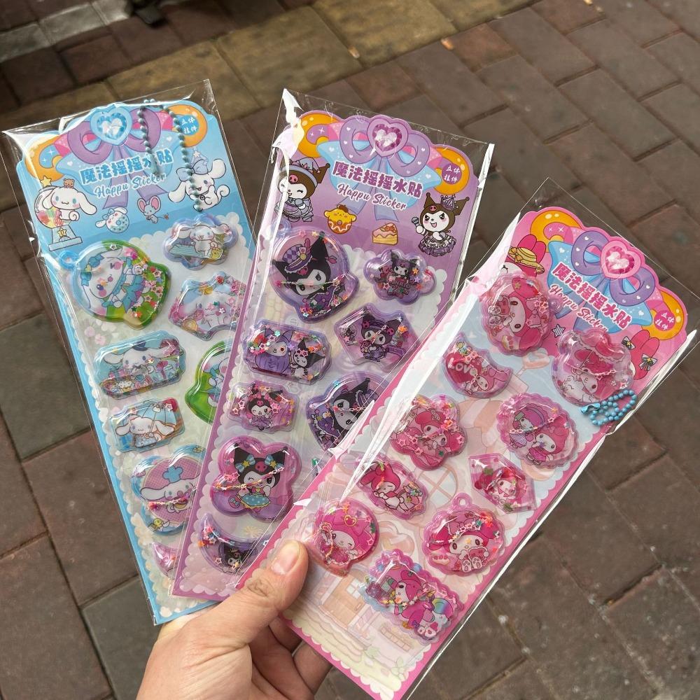 3D Stickers Kawaii Sanrio School Student Stationery Black Rice My Melody Stitch Stickers Notebook Diary Manual Decoration