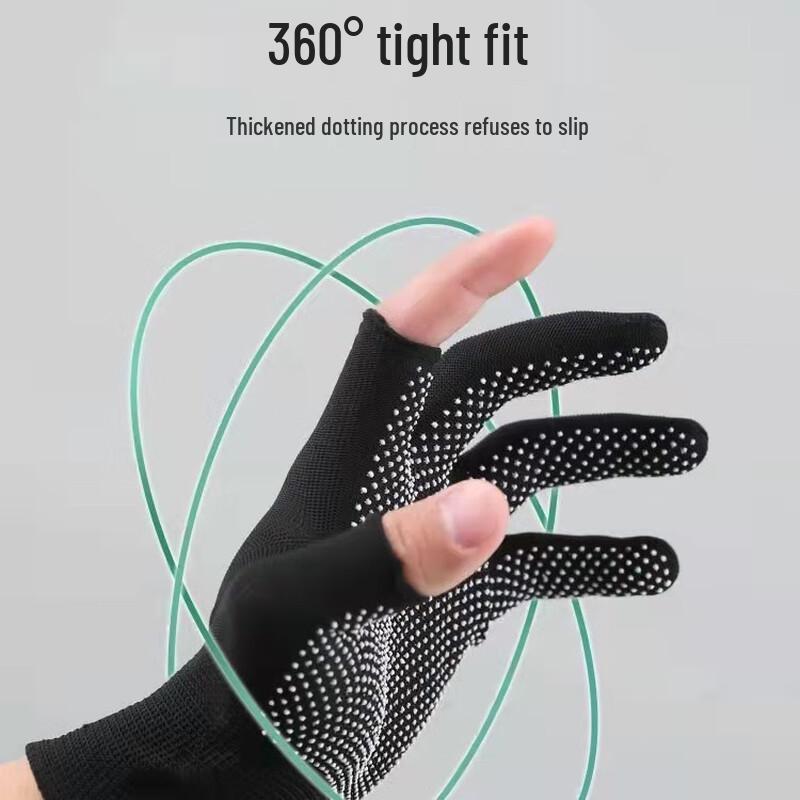 Moufu Anti-Slip Two-Finger Exposed Nylon Work Gloves