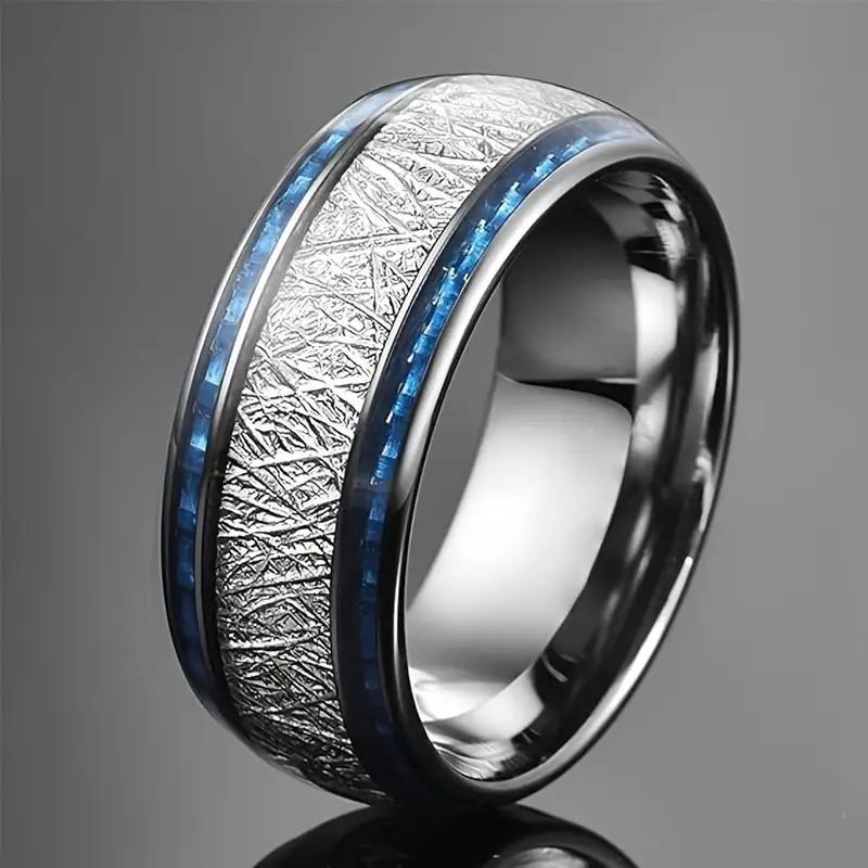 Mode 8mm Goldfarbene Edelstahl Pfeilringe für Männer Frauen Eingelegte Hawaiianische Koa Holzringe Herren Ehering Schmuck Geschenke