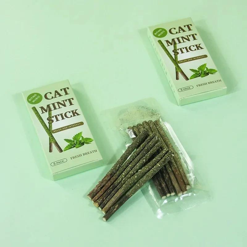 6 Stück Natürliche Matatabi Katzensticks Minze Gefangen Gebissen Aufgeregte Stöcke Silberwein Für Katzen Zahnpflege Behandeln Haustierbedarf Katzenzubehör