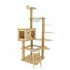 Solid Wood Multi-Layer Cat Condo with High Jump Platform & Sisal.