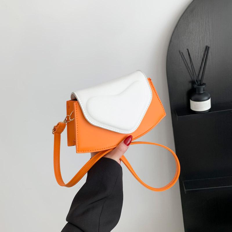 Contrasting color fashion shoulder messenger bag women's 2025 early spring new foreign style versatile ins small square bag