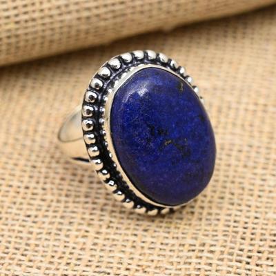 Lapis Lazuli Gemstone Handmade 925 Sterling Silver Ring Jewelry For Christmas