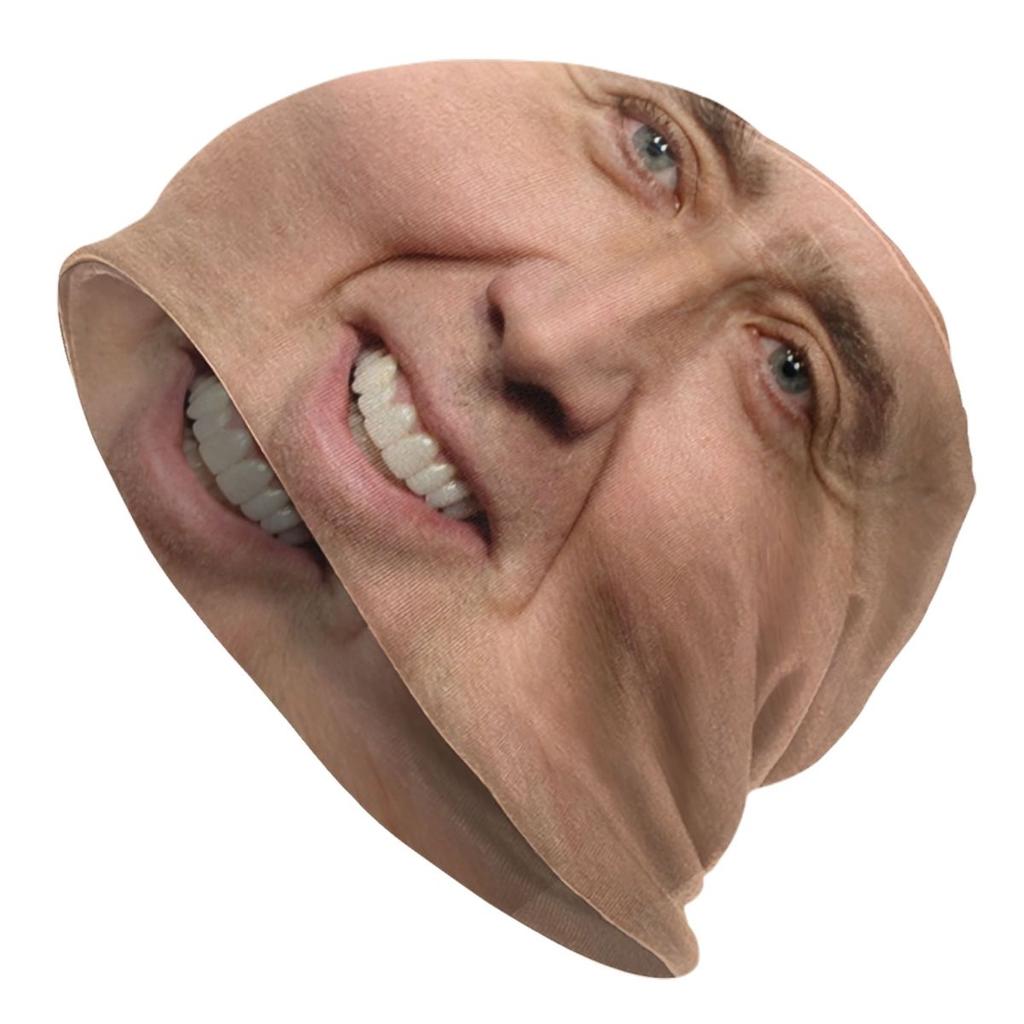 Custom Funny Nicolas Cage Meme Beanie Cap Unisex Winter Warm Bonnet Femme Knitted Hats Street Outdoor Ski Skullies Beanies Hats