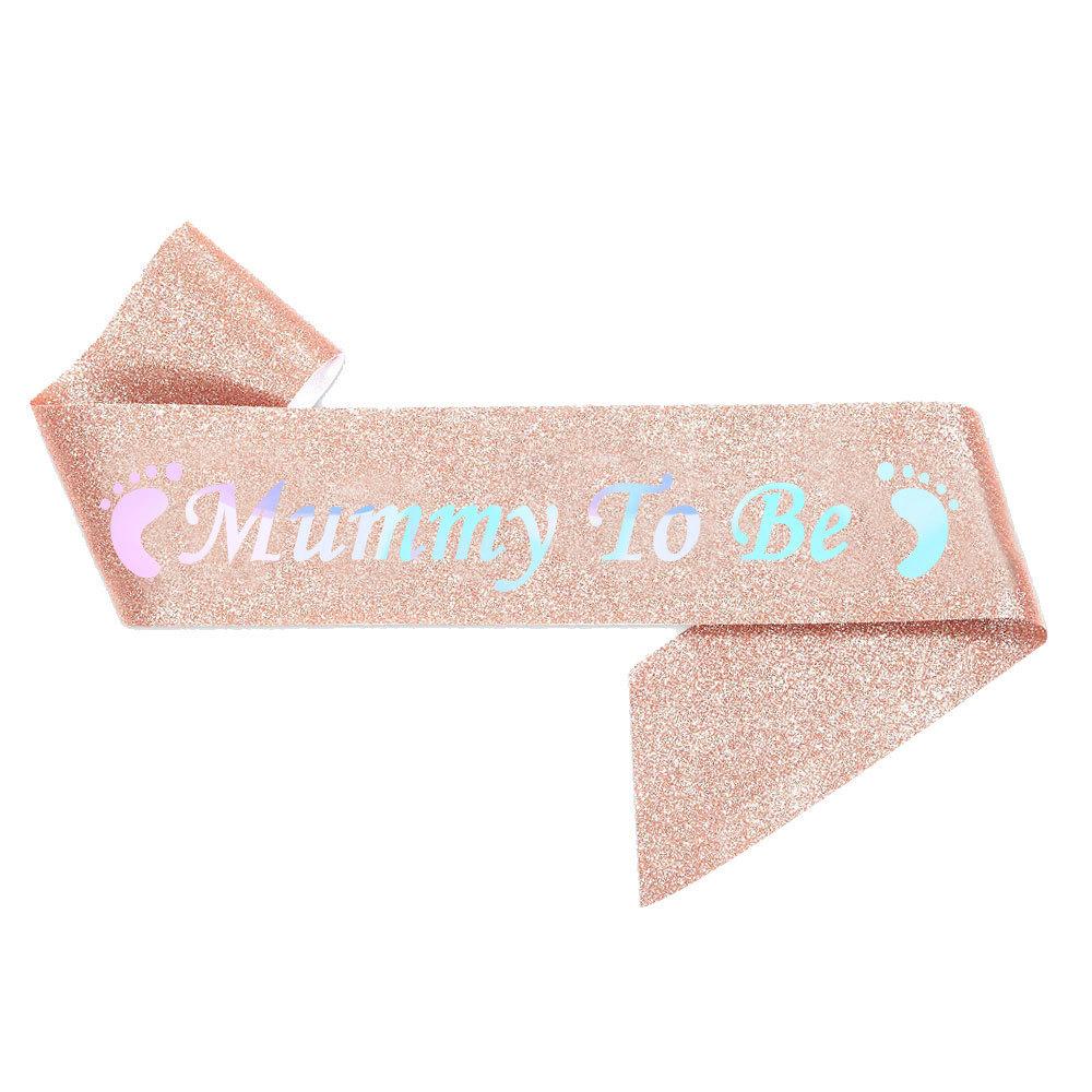 Rose Gold Mummy To Be Sash Crystal Crown Set Baby Shower Decorations Glitter Gender Reveal Party Decorations