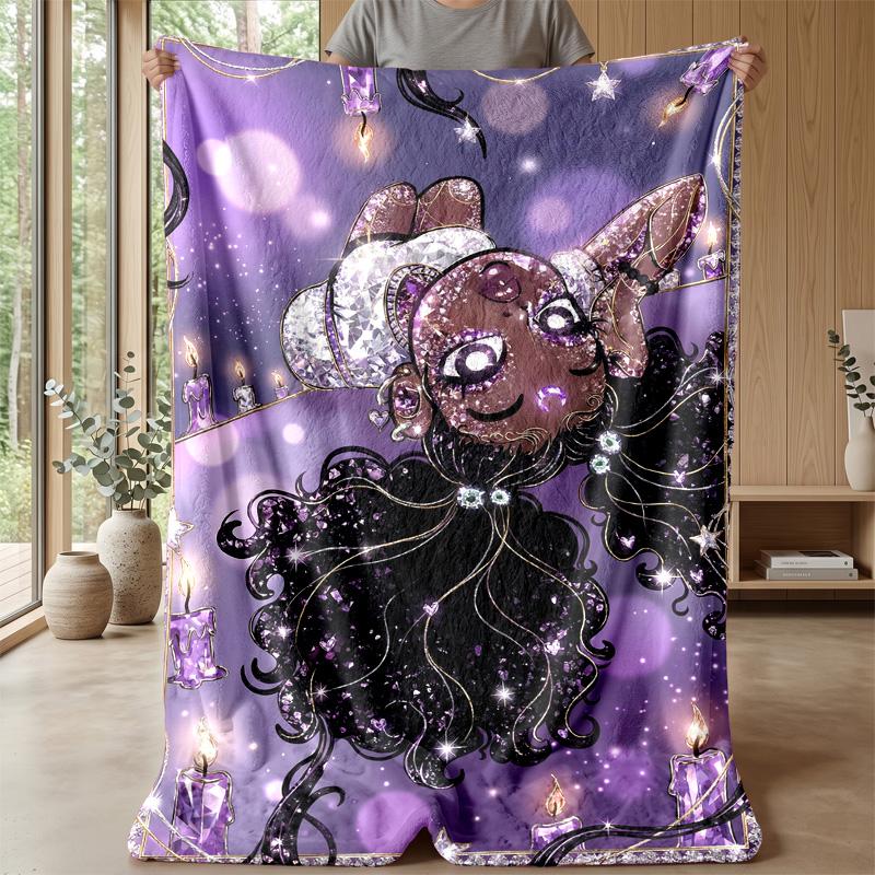 Magical Reading Journey Theme Blanket Lightweight Warm Flannel Blanket Decorative Throw Blanket for Home Decoration