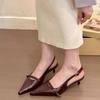 Mode Neuer Stil Frau Sexy High Heels Damen Sandalen Sommer Mode Spitzschuh Niedrigabsatz Pumps Slingbacks Elegant Damen Schuhe mit Absatz