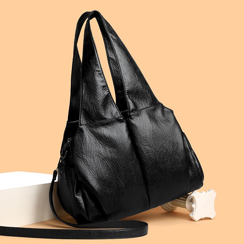 Genuine Soft Leather Handbags for Women Vintage Shoulder Tote Bag Luxury Designer Ladies Large Capacity Purse Bags Sac A Main
