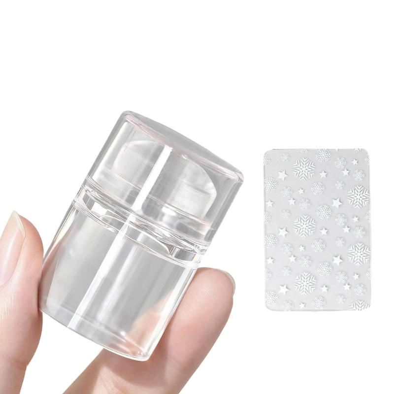Mini przezroczysty silikonowy stempel do paznokci do precyzyjnego drukowania wzorów, przezroczysta podstawa