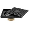 Floor Drain Highgrade Antique Shower Drain with Filter for Kitchen Bathroom Balcony Black(Shallow