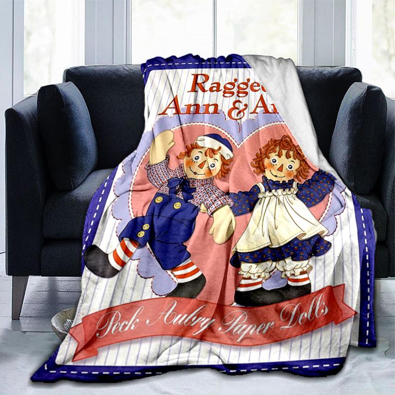 Couverture Aventure Raggedy Ann Et Andy Convient pour Canapés, Lits, Bureaux et Camping - Cadeau Parfait pour Halloween Noël