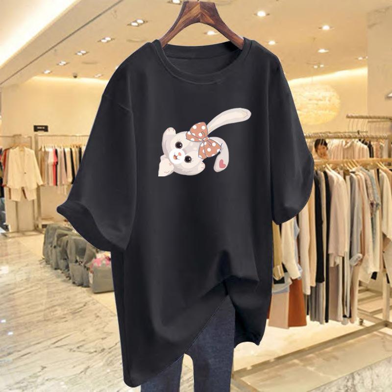 Cotton T-shirt short-sleeved women's 2025 new clothes summer foreign style half-sleeved top summer wear