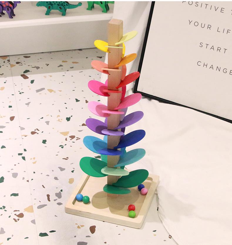 Rainbow Music Tree: Colorful Petal Leaves Rolling Ball Educational Toy for Kids' Birthday