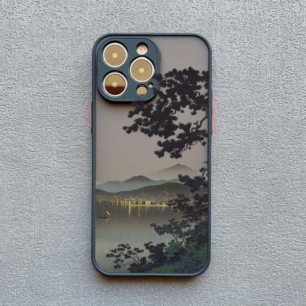 Landscape phone case For iPhone 16 14 11 12 13 15 Pro Max Mini 7 8 Plus XS X XR SE2 Japan Series Aestheticism Scenery Back Cover