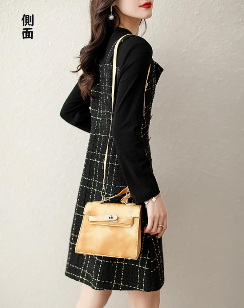 Vilaria Checkered Long Sleeve Dress with Ribbon and Perfect for Fall and Casual and and Everyday Wear Women's A-Line Trim, Spring, Slimming, Stylish,