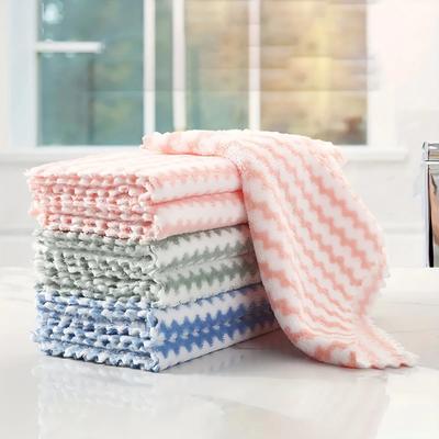 10 Pcs Kitchen Dish Cloths, Towels, Reusable, Machine Washable For Kitchen, Bathroom, Car, Window,  Color Random