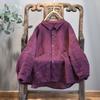 Chemises et Hauts Brodés en Lin pour Femmes Col Revers Bouton Automne Original Vintage Femme Ample Blouse