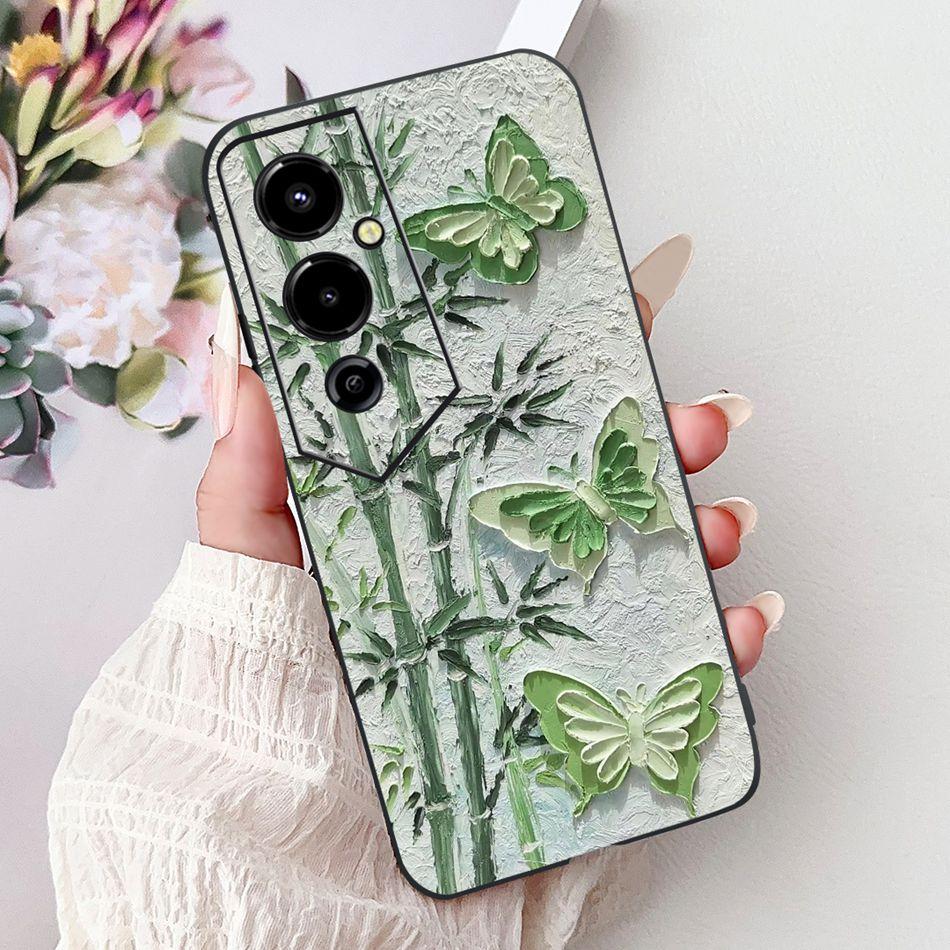 Für Tecno Pova 4 Pro Pova4 Elegantes Blumiges Katzen Handyhülle Für Tecno Pova 4 4Pro LG8n LG7n Klare TPU Silikon Weiche Hüllen Stoßfänger