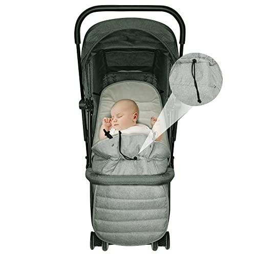 Stroller Foot Muff Cushion, 2-Way Sleeping Bag, Thick, Warm, Windproof, Cold-Proof, Non-Slip, Belt Holes, Easy Installation, Adjustable, Zipper Closur